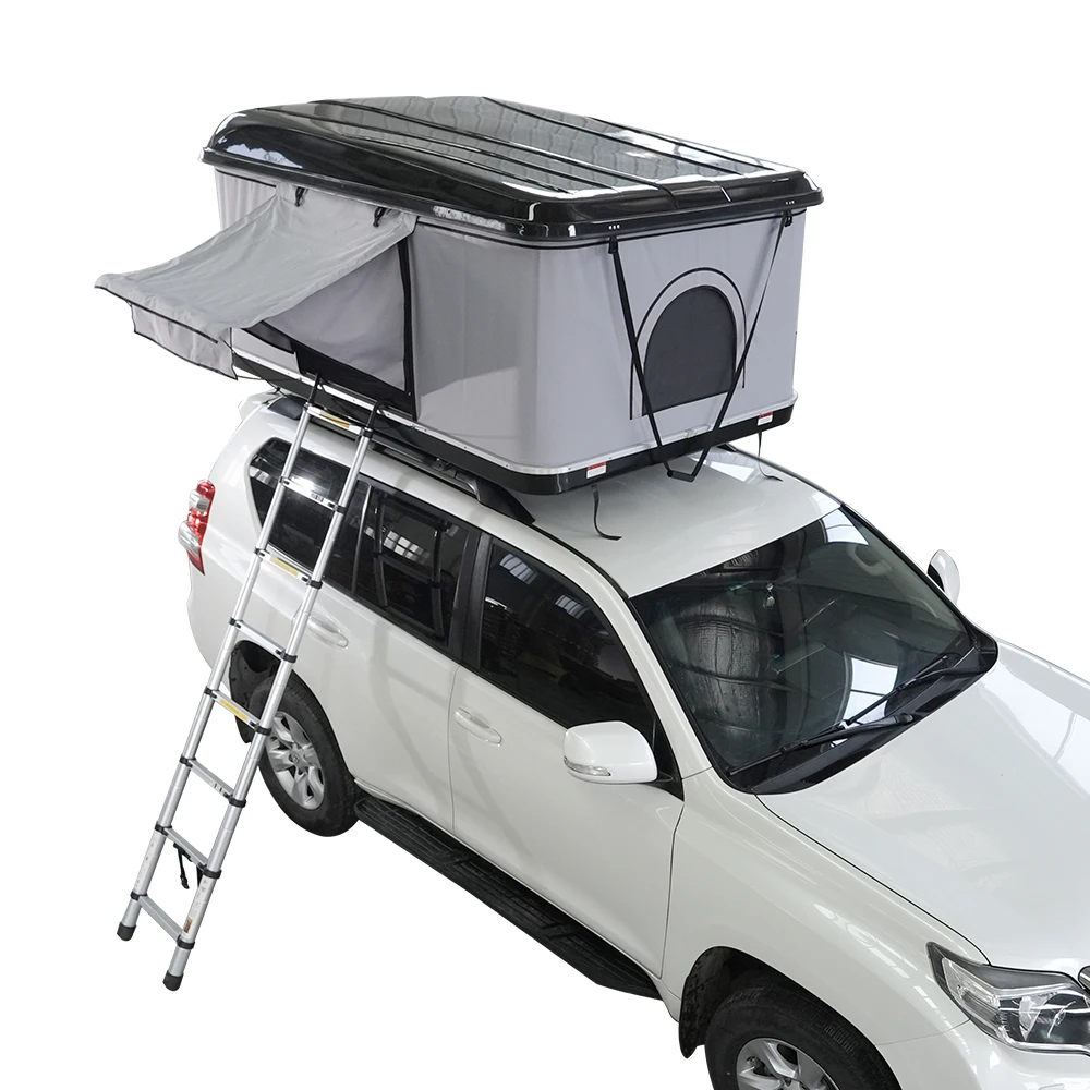 

Fiberglass Hard Shell Roof Top Tent for Custom 4x4 Offroad Trailer - Foldable Vehicle Car Camping