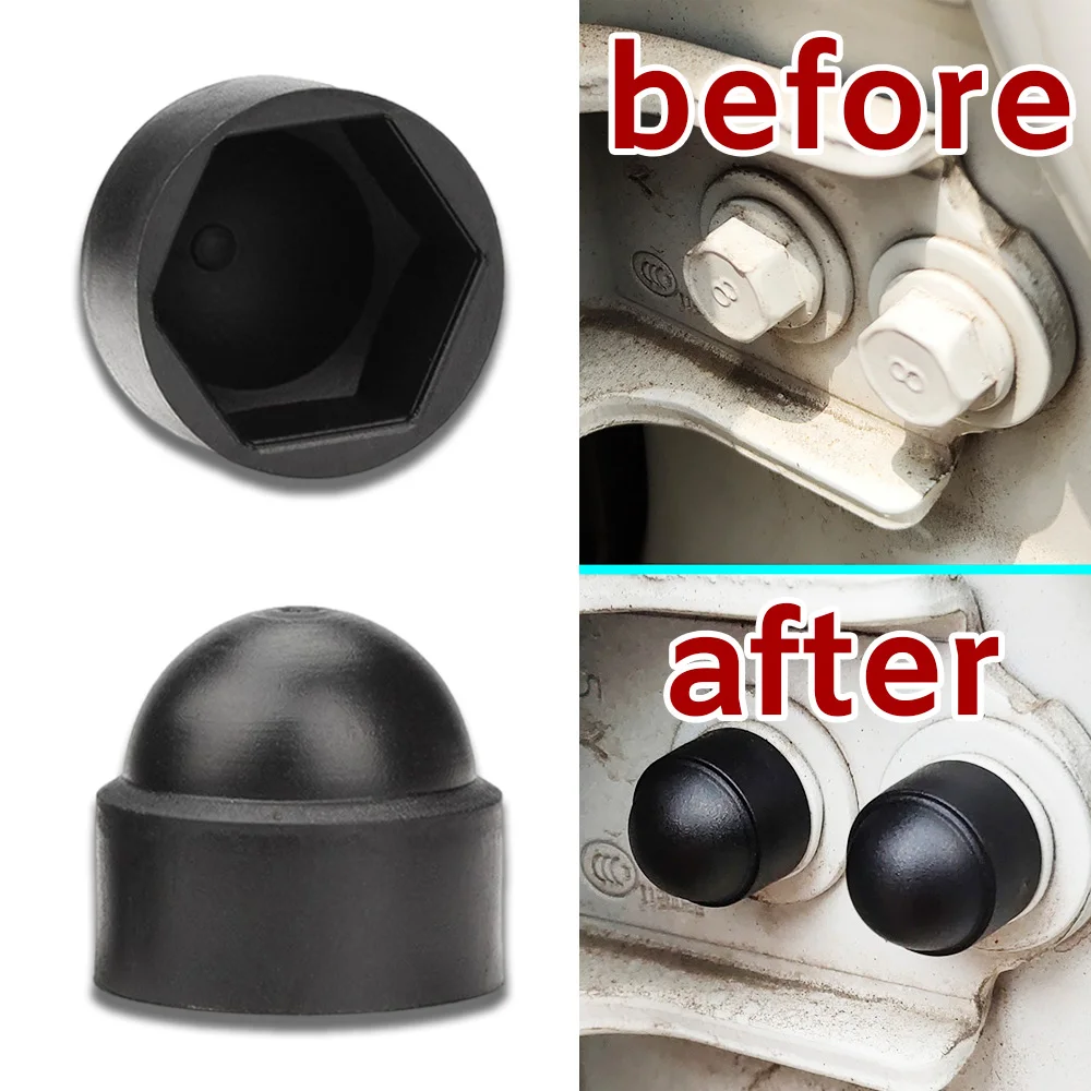 

For Toyota Corolla Rav4 M6 M8 M10 M12 Plastic Cover Dome Protection Cap Bolt Nuts Screws Black Polyethylene Hexagon Accessories