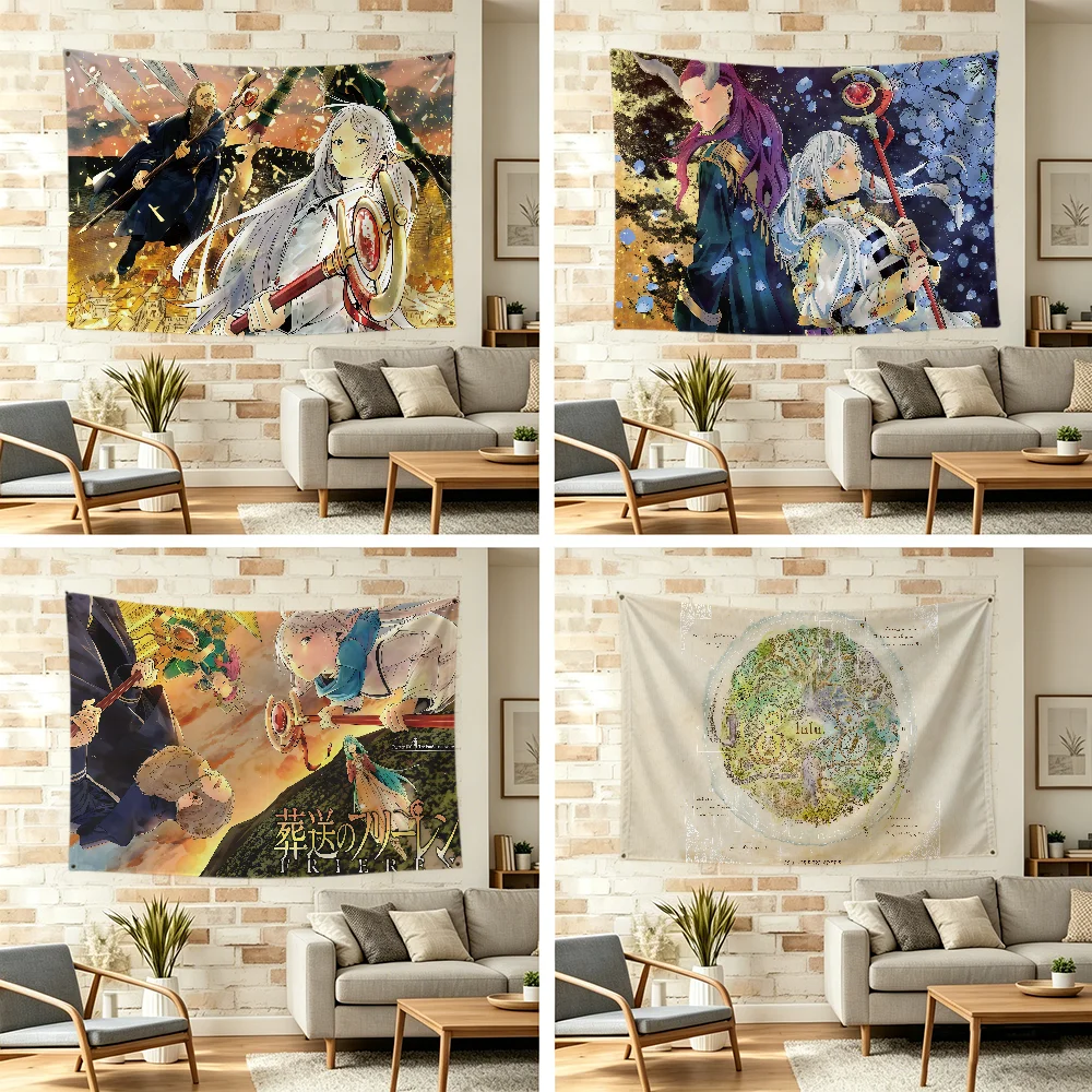 F-frieren-s anime flag For Outdoor Camping Bar Picnic Party Home Decoration Ornaments Banner