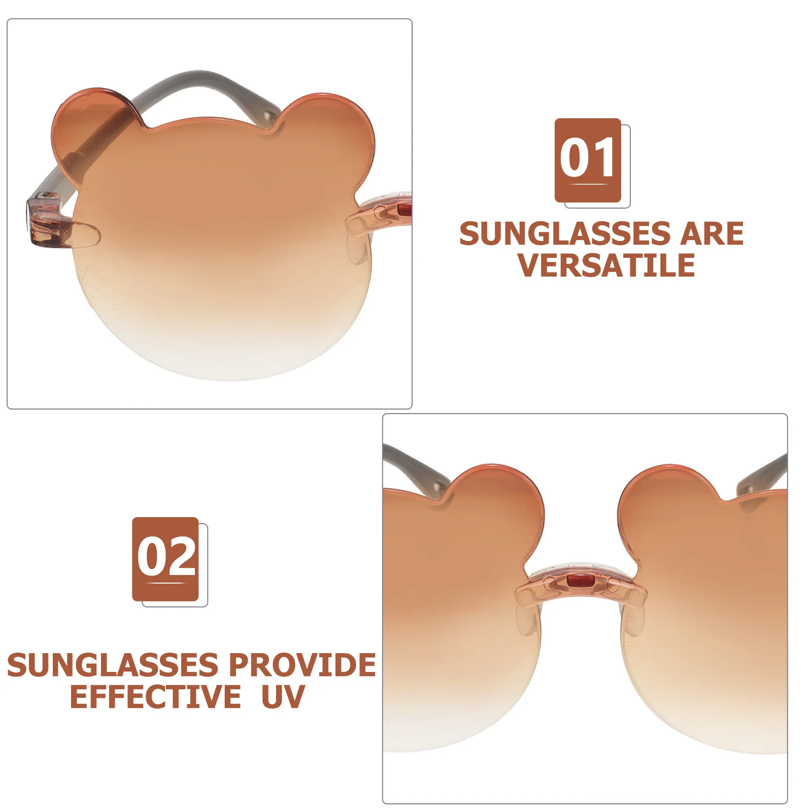 

5Pcs Kids Uv Protection Sunglasses Cute Cartoon Party Eyewear for Children Outdoor Decorative Photo Props Glasses Party