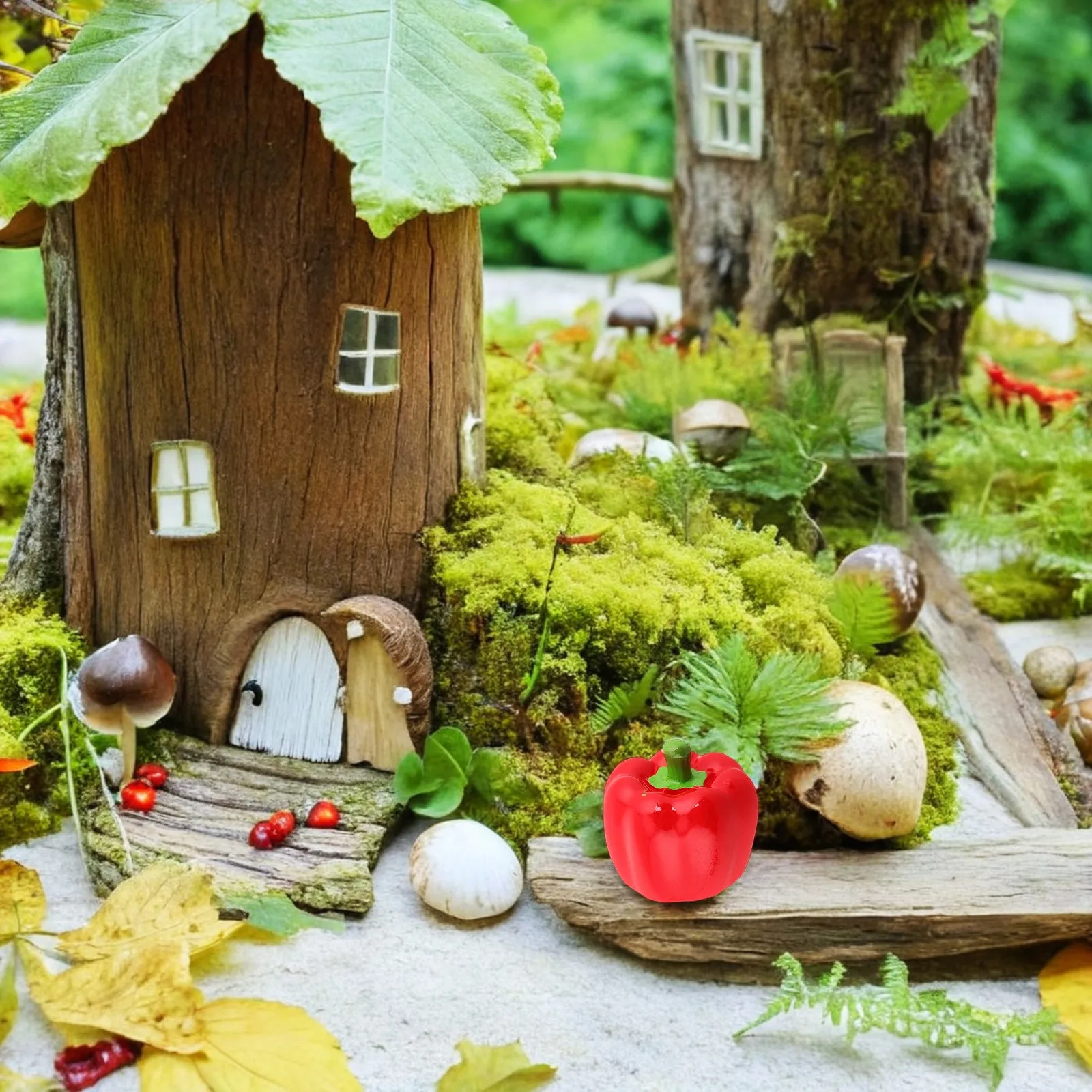 6Pcs Resin Mini Chili Pepper Decorations Lifelike Small Pepper Accessories for Micro Landscape Miniature Garden Artificial Food