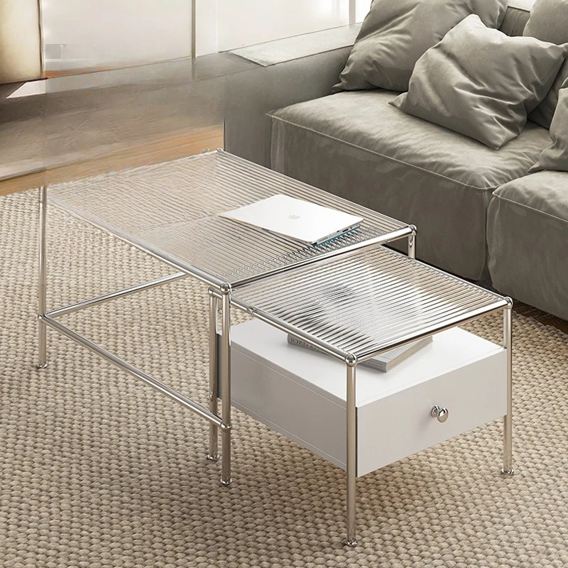 

Modular combination table, metal rainbow glass , ins wind small unit e combination