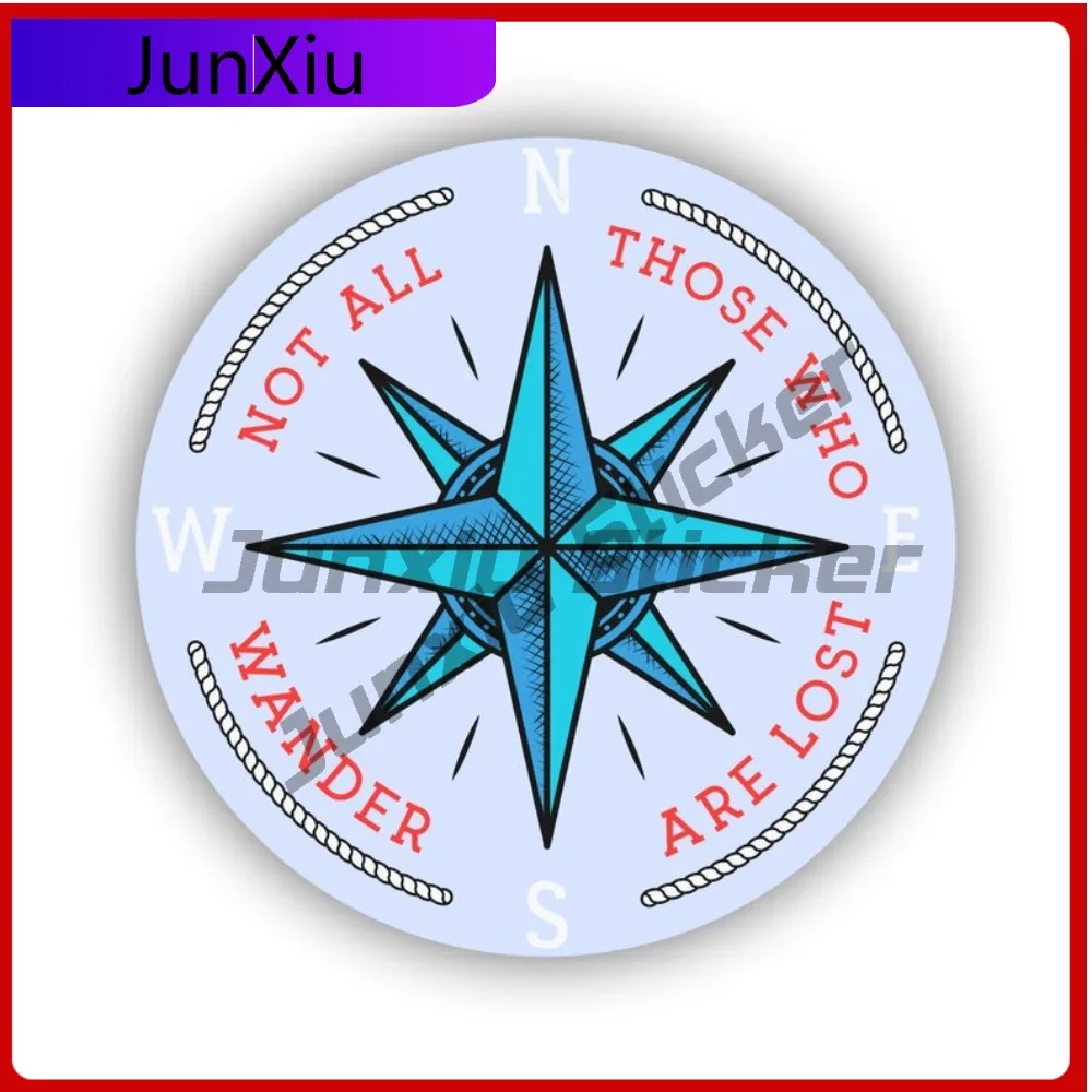 

Not All Who Wander Are Lost Compass Sticker Anti Scratch Exterior Decor For Car Truck Laptop Windows Windshield Luggage Kayak Kk