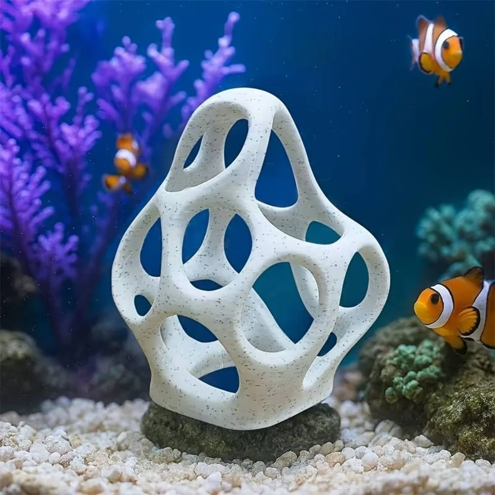 3D Printed Aquarium Hideaway Cave Natural Look Plastic Fish Shrimp Breeding Shelter Miniature Aquarium Hiding House
