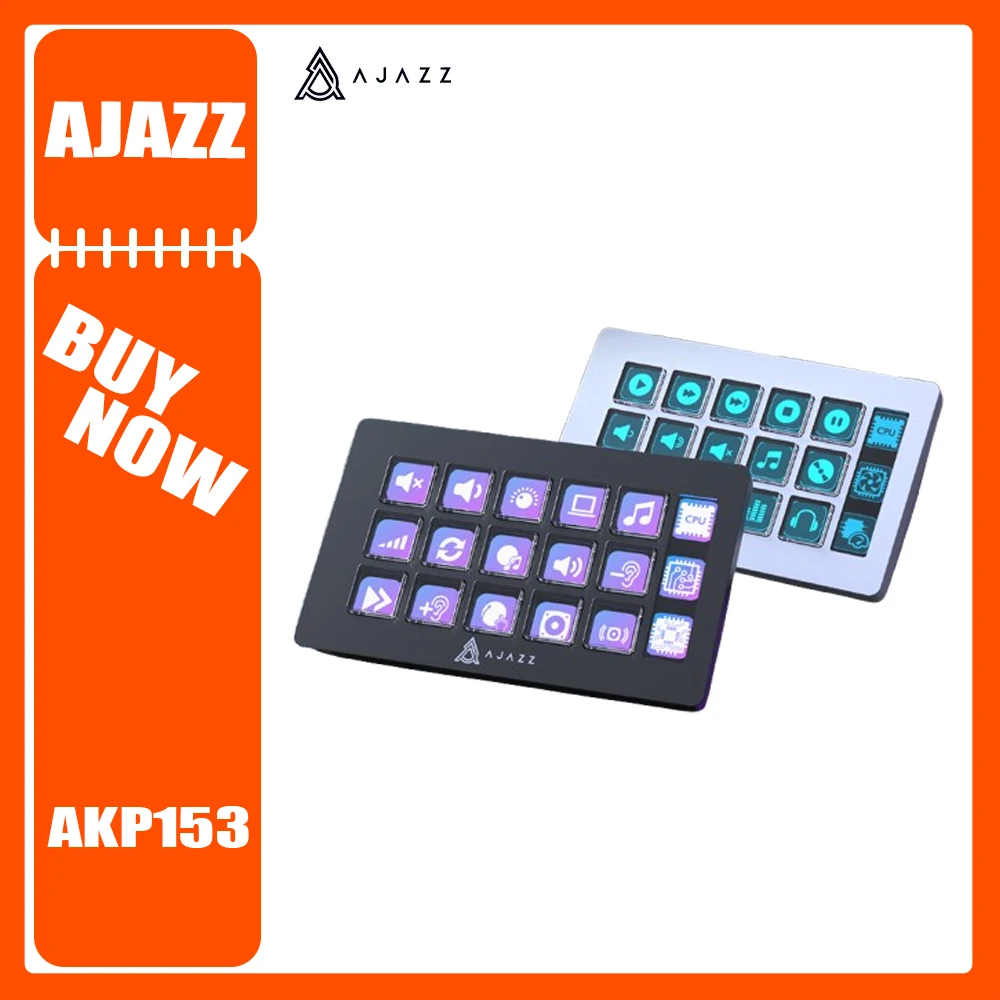 Ajazz AKP153 Desktop Controller 15-Key Console Panel Shortcut Programming Keyboard Wired Pc Accessories for Mac Windows Gift