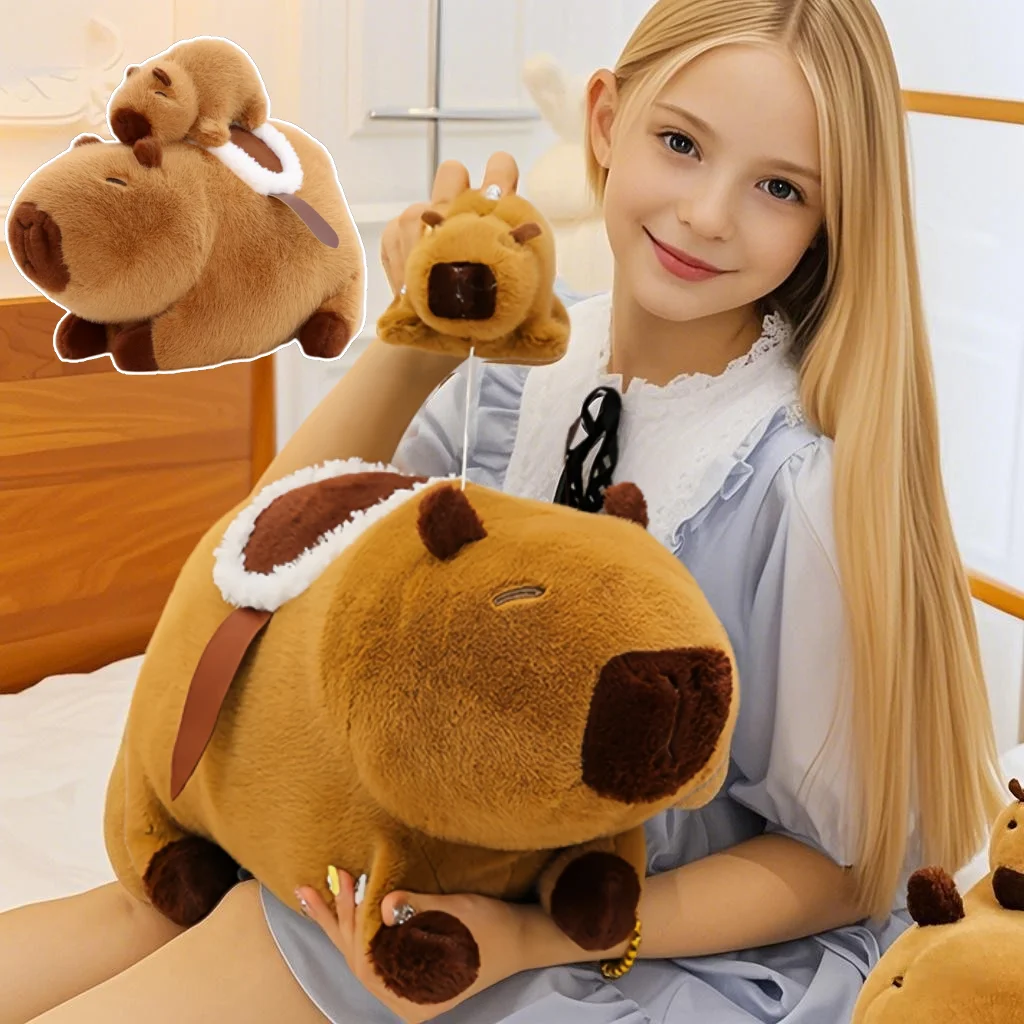 

Новая плюшевая игрушка-капибара с фиолетовыми ягодицами на седле, мягкая милая подушка-кукла, плюшевые игрушки для детей и студентов, памятный подарок