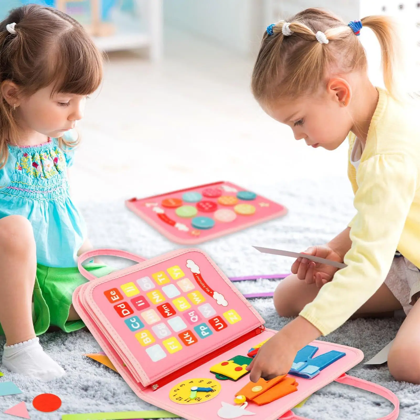 Baby Activity Board Felt Educational Activities Learning Board For Boys Girls Ages 3-8 Travel Car Airplane Classroom Preschool