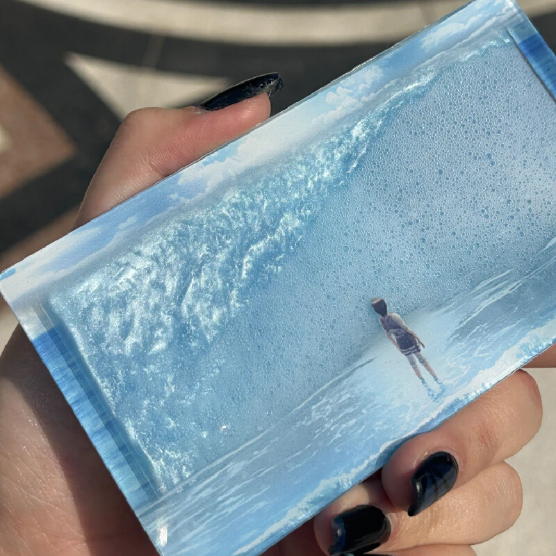 

Attack On Titan Eren Jaeger Cosplay Acrylic Quicksand Brick Cartoon Card Bricks Standing Sign Stand Figure Ornament Gift