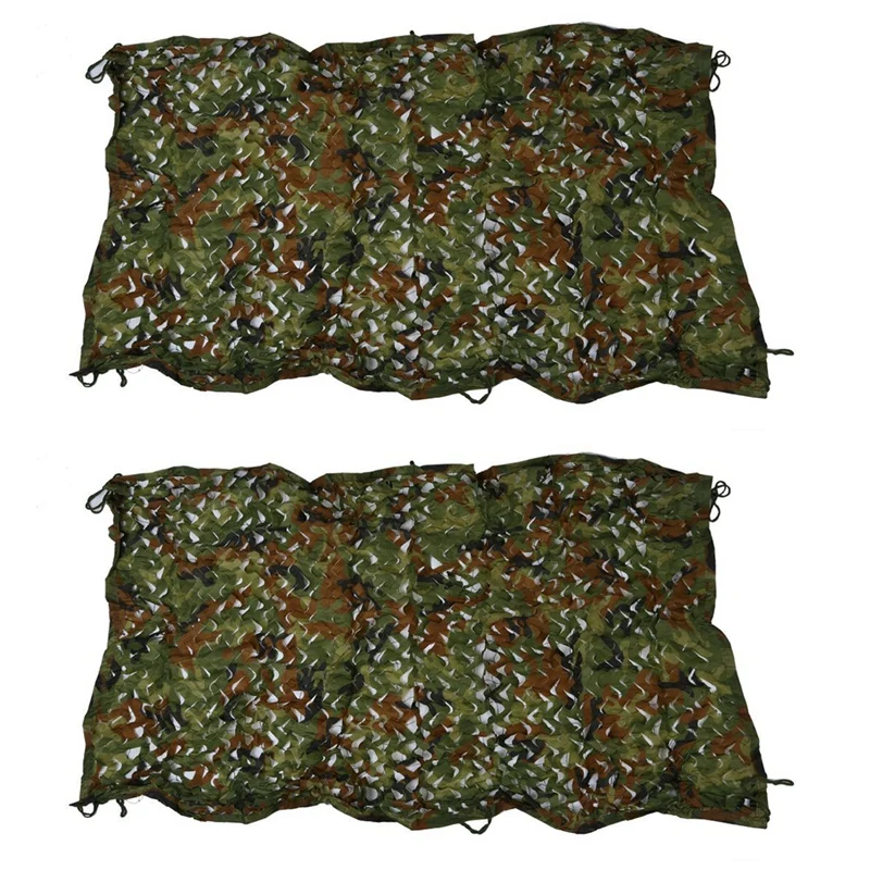 2 Stuks 1M X 2M 39X78inch Woodland Camouflage Camo Net Cover Jacht Schieten Camping Leger