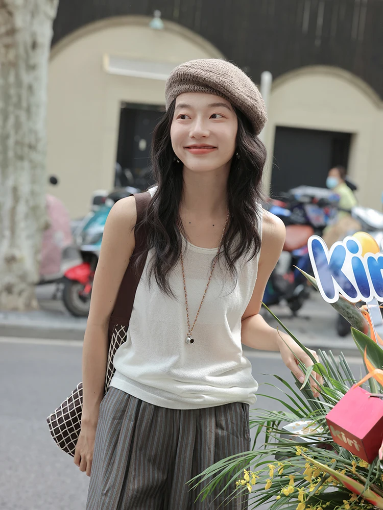 

Белый тонкий топ на бретельках для женщин, летняя уличная одежда, новая простая модель для сочетания с одеждой, свободный крой, тонкий топ Find Determination Mixd