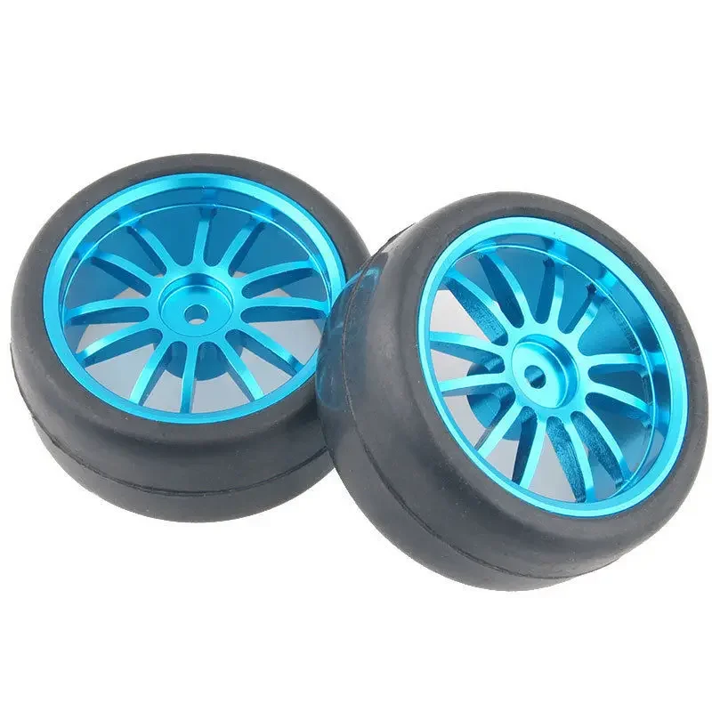 RC 123 Blue Aluminum Wheel Rubber Tires Fit for HSP HPI 1:10 On-Road Car