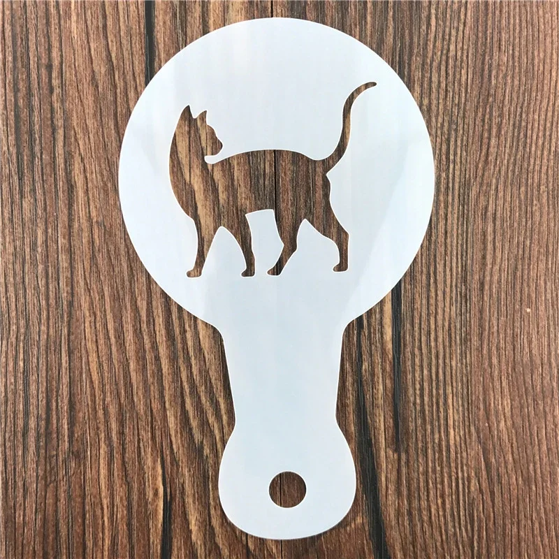 5Pcs DIY Coffee Latte Art Stencils Plastic Christmas Powdered Sugar Sieve For Fondant Dessert Cake Cappuccino Foam Decorating