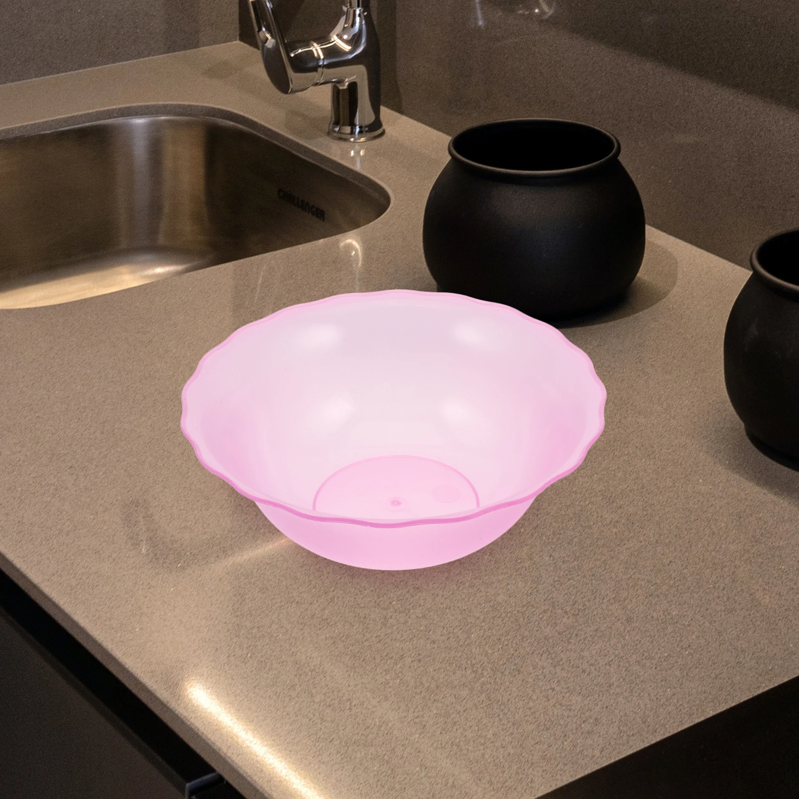 厚みのあるプラスチック製洗顔器、クリアな美容院用品、コンパクトで持ち運び可能な洗顔桶、多用途のバスルームキッチン