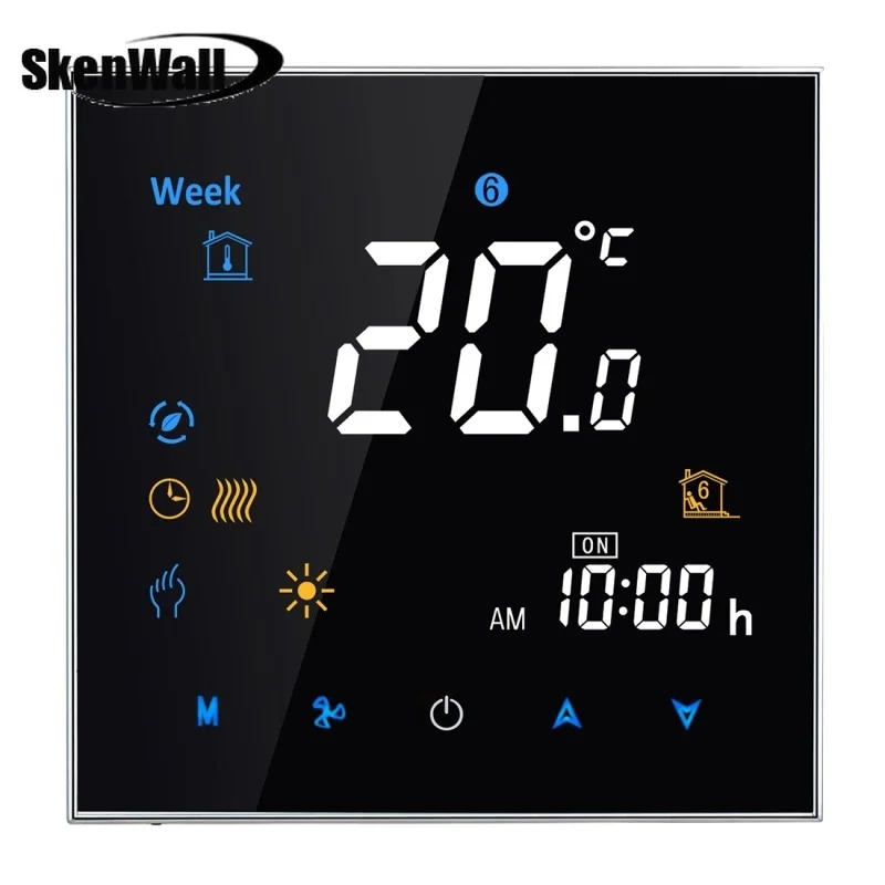 

16A Load Electronic Heating Type LCD Digital Heating Room Thermostat Smart Touch Switch , Display Temperature / Week / Heat