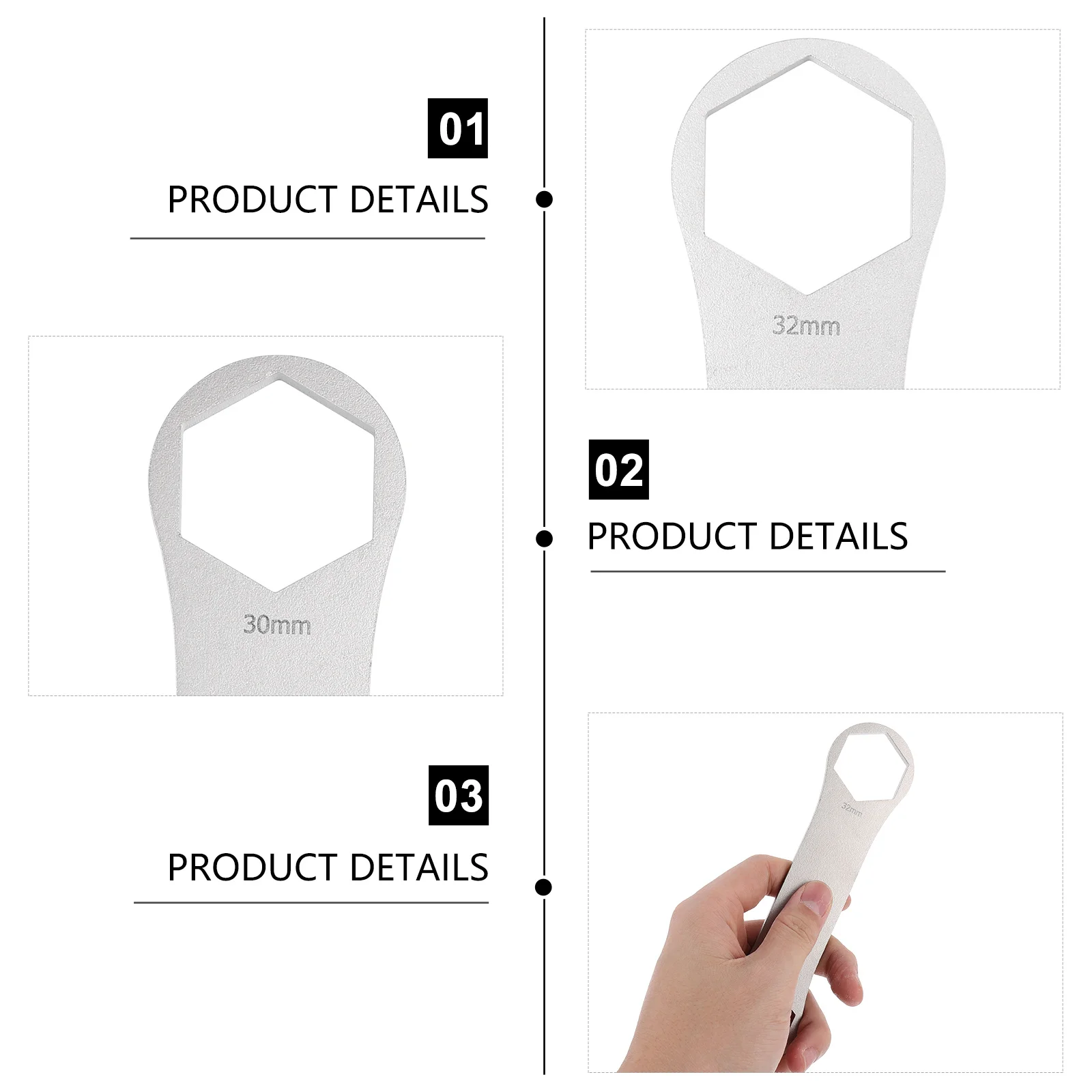 

30/32Mm Front Fork Wrench Stainless Steel Double Head Bike Tool For Mountain Bicycle Repair Spanner Front Fork Remover