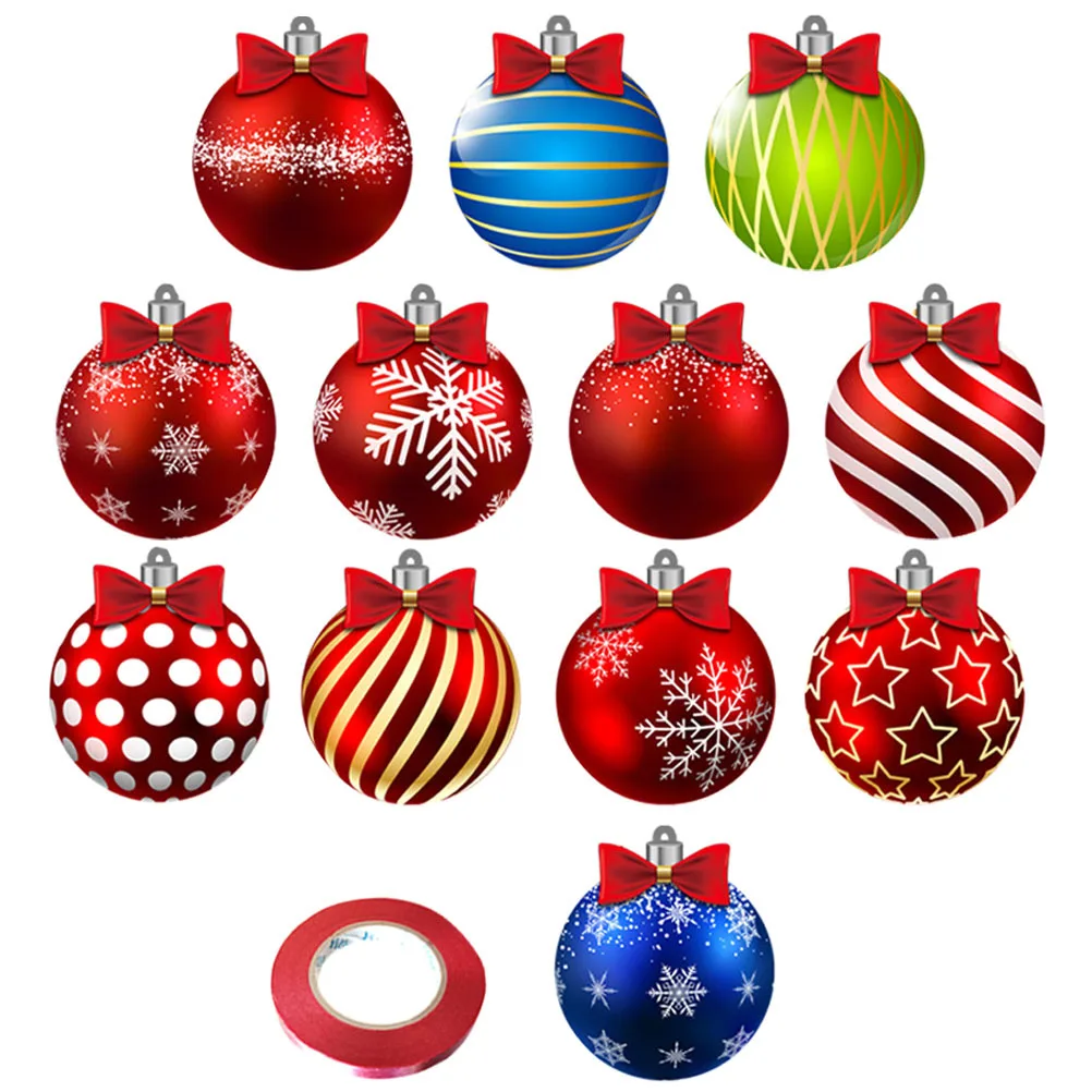 

Christmas Ball Hanging Decorations 30M Red Ribbon Vibrant Pvc Festive Store Display Xmas Tree Ornaments Showcase Pendant