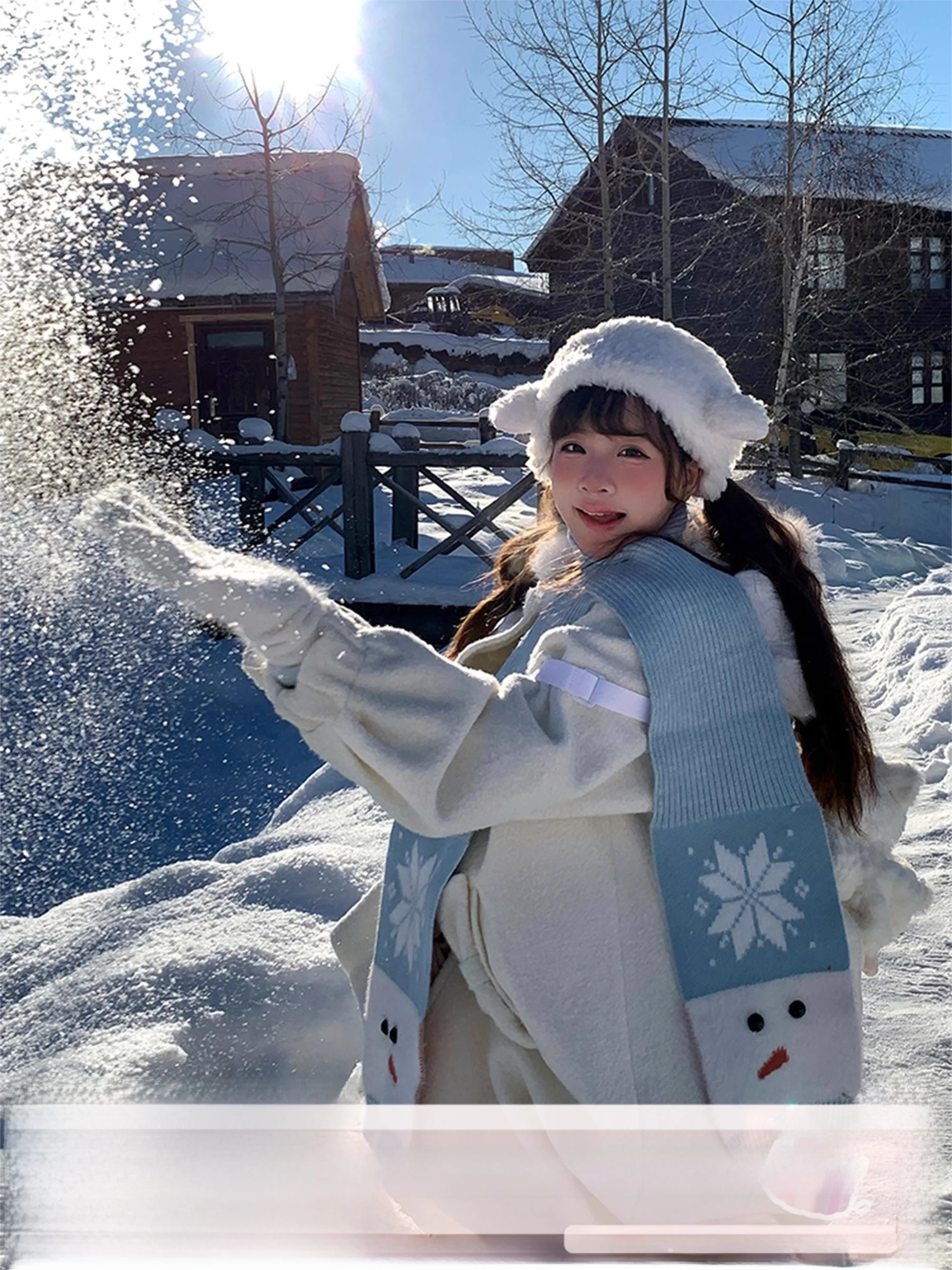 

Sinsingirl Bear Clip Cotton Woolen Coat Women Loose Winter New Sle Long Sve Medium Length Other Material 00% Outerwear