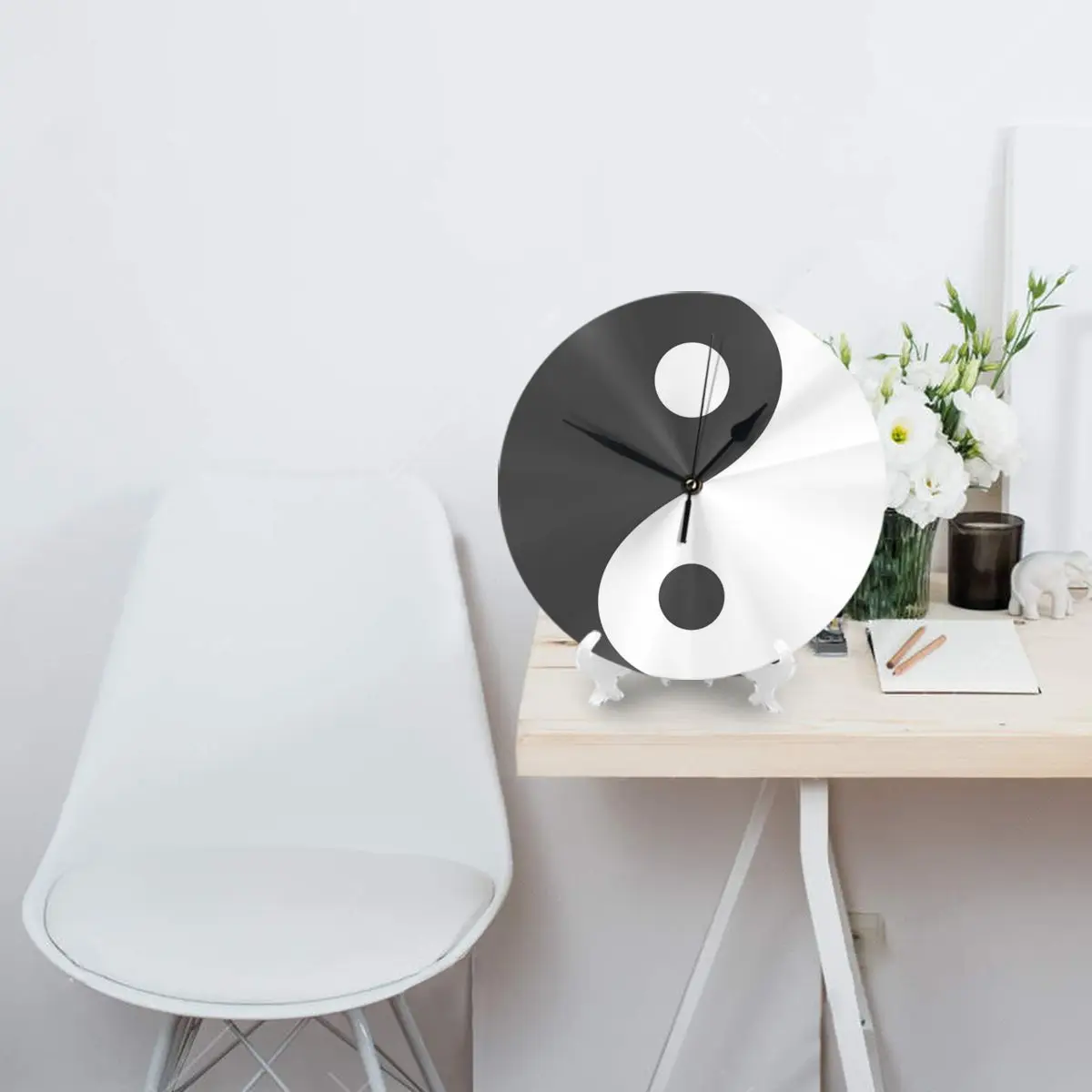 Ying Yang Chinese Symbol Wall Clock Room Decoration Clock Must-have Ornament Round