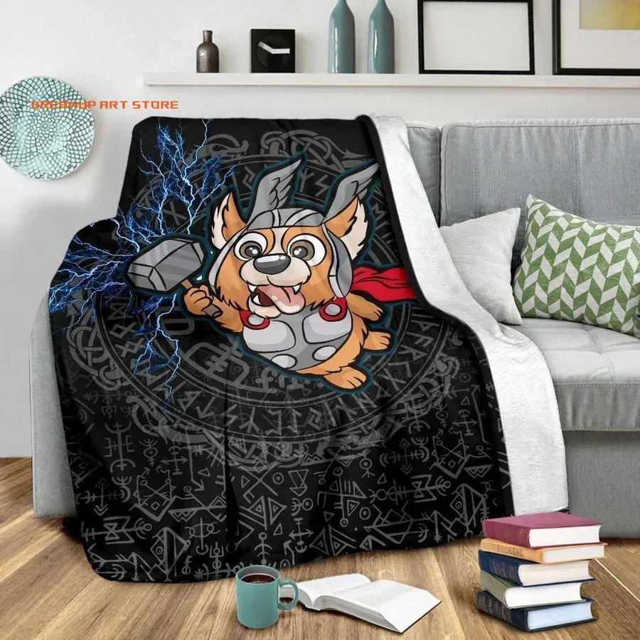 2026 Norse Mythology Flannel Blanket Soft Fleece Throw Blankets For Bedroom Couch Sofa Gift,Viking Crows Scandinavian Runes Blan