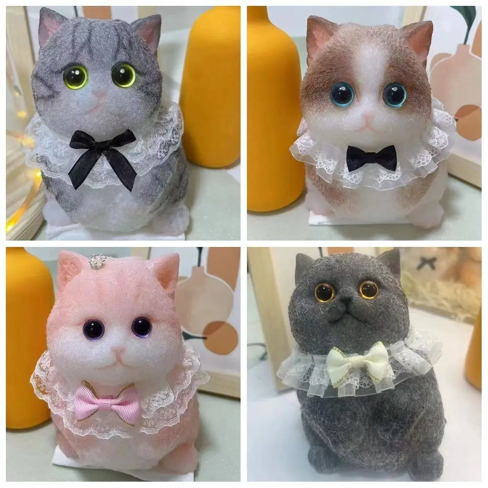 ストレス解消 スクイーズトイ 不安軽減 かわいい猫柄 スクイーズキャットトイ 携帯用 フロッキング表面付き