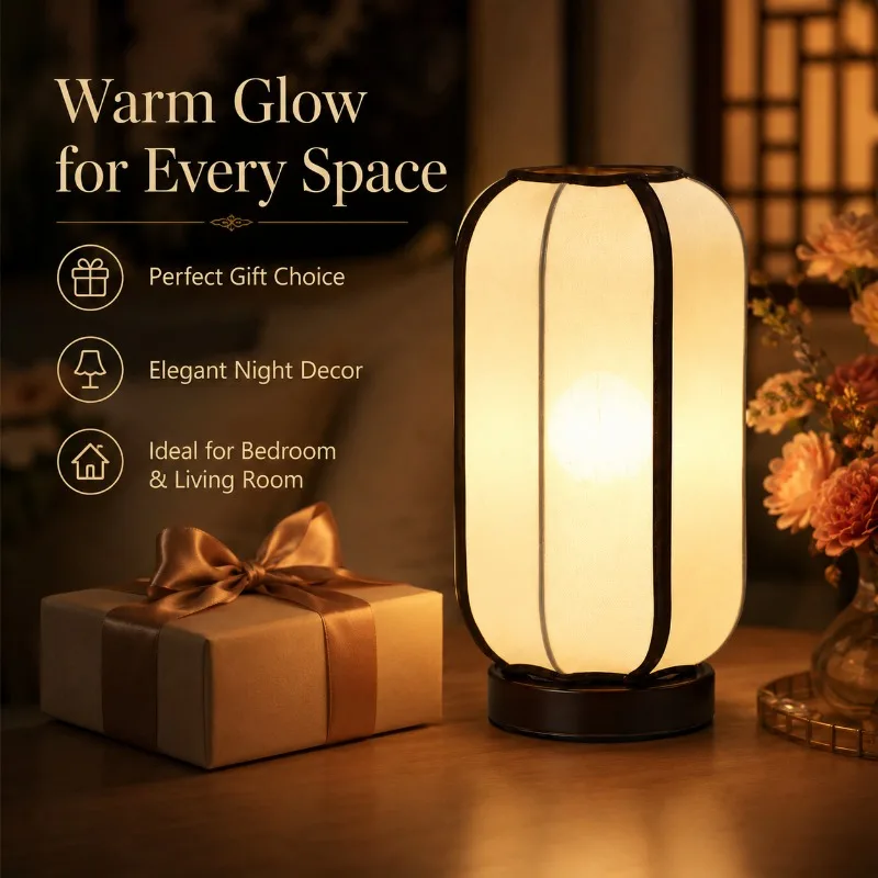

New Chinese Classical Desk Lamp Study Room Tea House Decoration Desk Atmosphere Night Lamp Warm and Simple Bedside Lamp