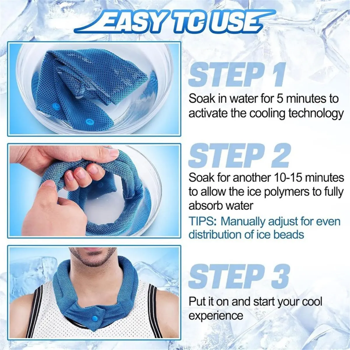 618 Mega Sale 3 Pcs Cooling Neck Wraps Cooling Towels , Breathable Soft Neck Coolers for Gym Yoga Golf Running Camping Sports