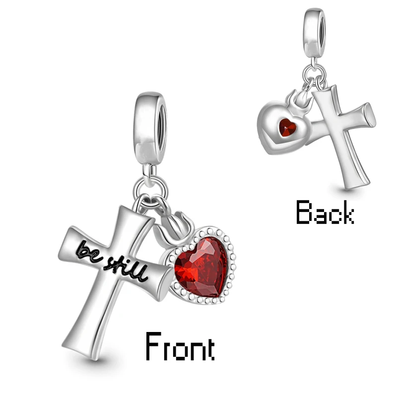 925 Sterling Silver God Bible Religion Cross Priest Jesus Cross Dangle Bead Diy Fit Original Pendant Charm Bracelet Women Jewel