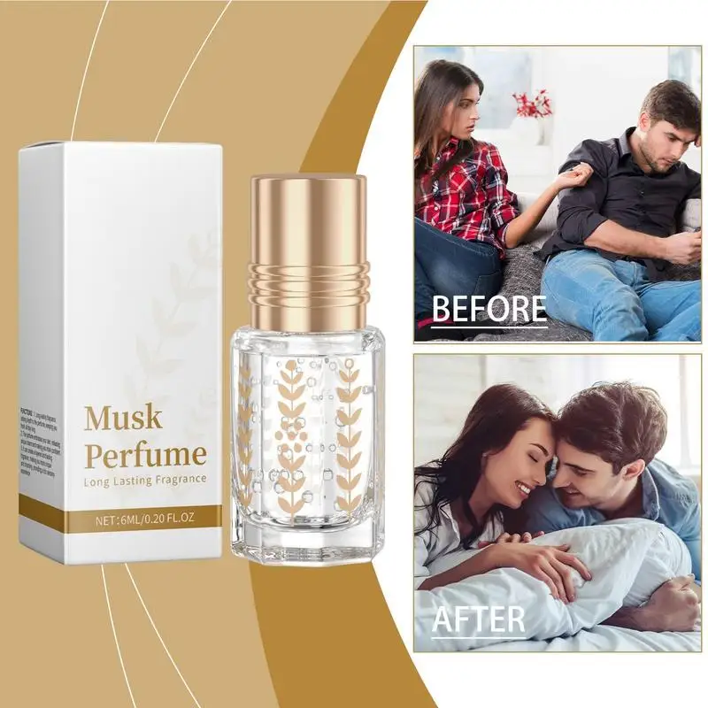 Musk Perfume for Women น้ําหอมโรลออน 6 มล. กลิ่นหอมติดทนนานเพิ่มเสน่ห์น้ําหอมทุกวันสําหรับทุกสภาพผิว