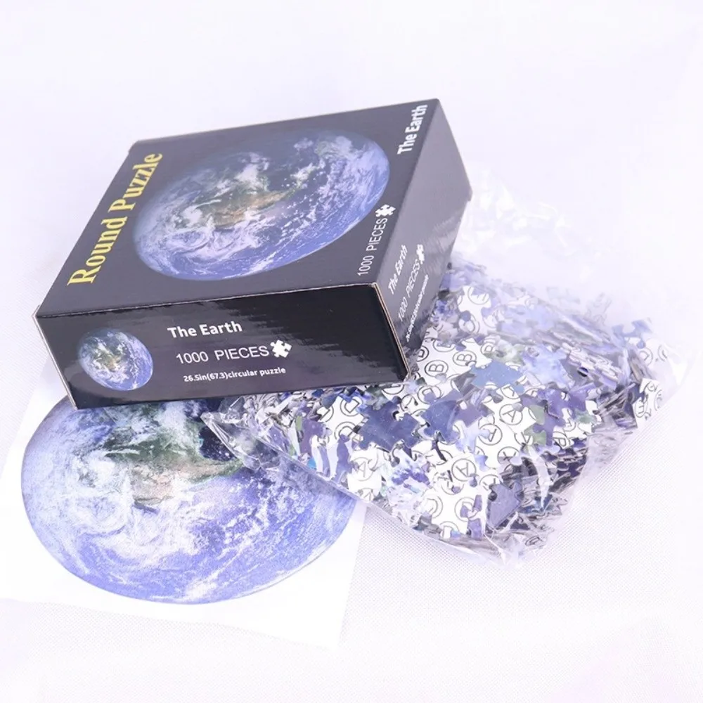 Cielo stellato Puzzle Space Moon da 1000 pezzi Puzzle rotondo creativo impegnativo Puzzle aereo educativo per adulti