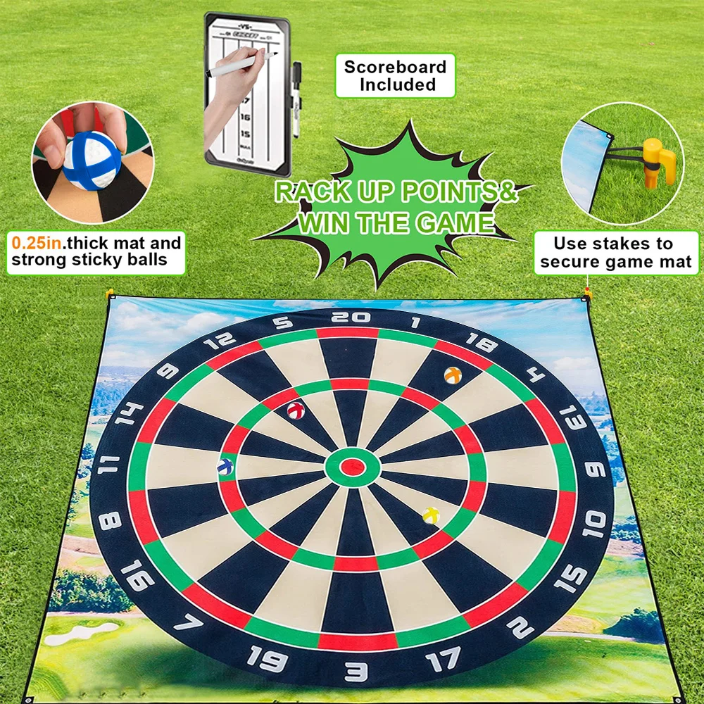 مجموعة ألعاب تقطيع الجولف الضخمة بطول 2 متر مع كرات حصيرة بنمط رمي السهام للتدريب على مهارات الجولف الممتعة للمكتب الداخلي والخارجي #5