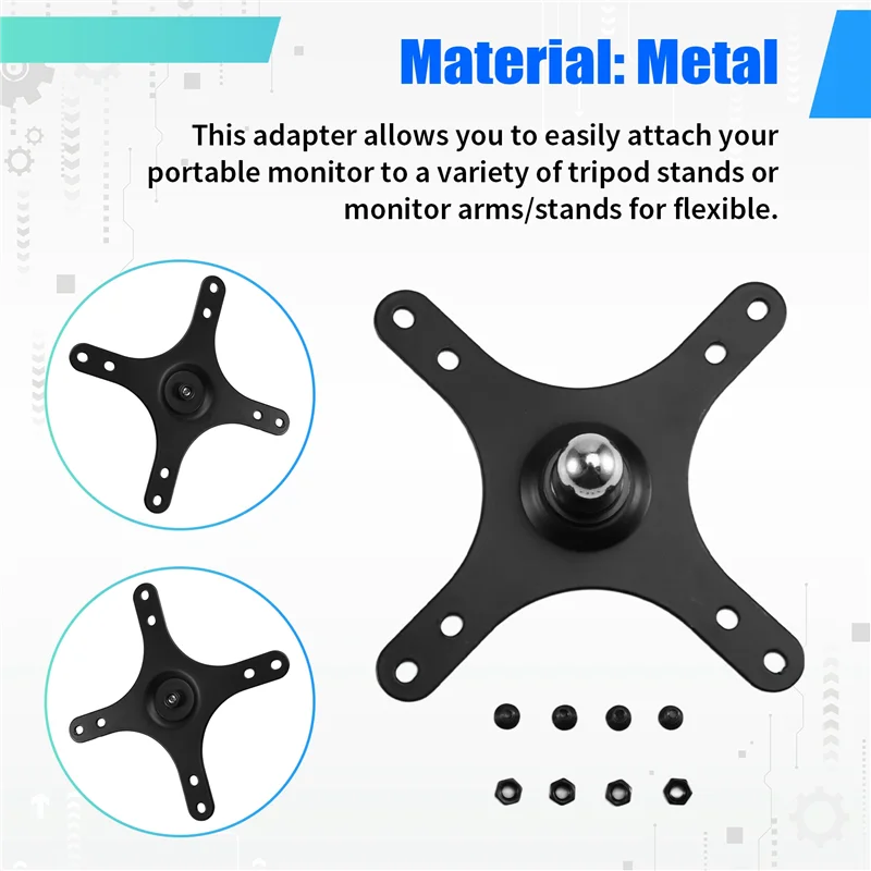 

TA-Настенный держатель для портативного монитора VESA, кронштейн, пластина 100X100 мм, 75X75 мм, с монтажным набором шариковой основания 17 мм, ЧЕРНЫЙ