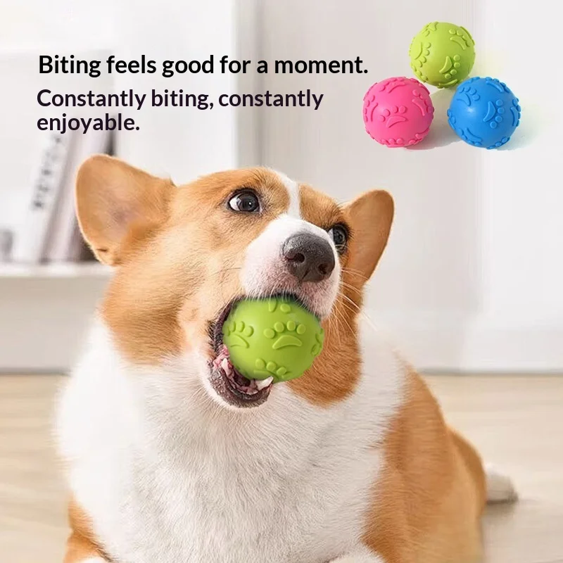 Rubber Sounding Pet Toy Ball, Interactive Dog Walking Bite Resistant Chew Ball, Suitable for Small and Medium-sized Dogs
