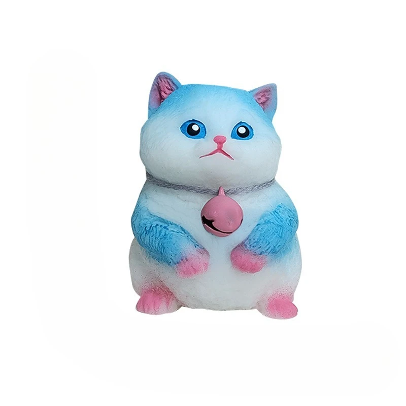Cute Simulated Cat Decompression Toy, Pinch and Pop Back in Seconds, Handmade Super Cute Kitten Healing Desktop Ornament