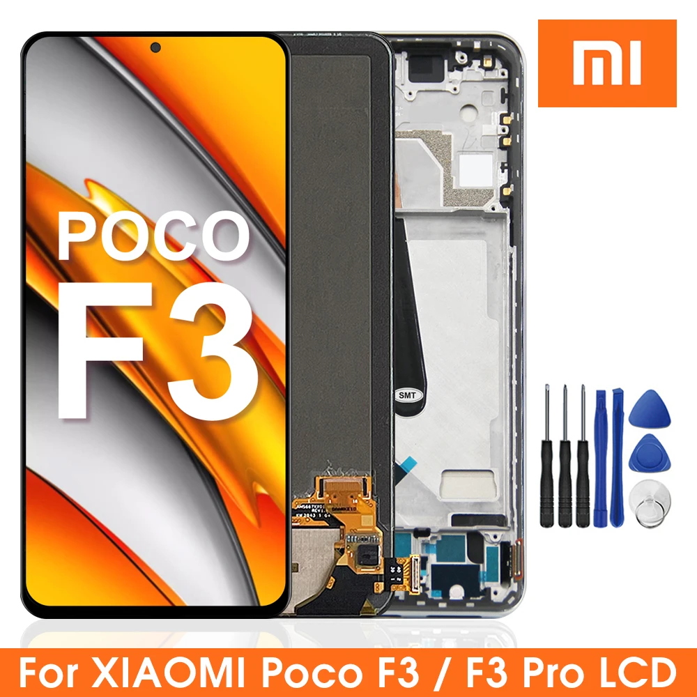 

Original Poco F3 Pro Display Screen with Frame, For Xiaomi Poco F3 M2012K11AG LCD Display Touch Screen Digitizer Replacement