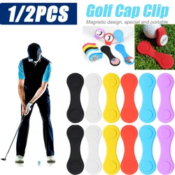 1/2PCS Silicone Golf Ball Marker Holder Strong Magnetic Mini Golf Hat Clip Professional Folding Position Calibration Clamp