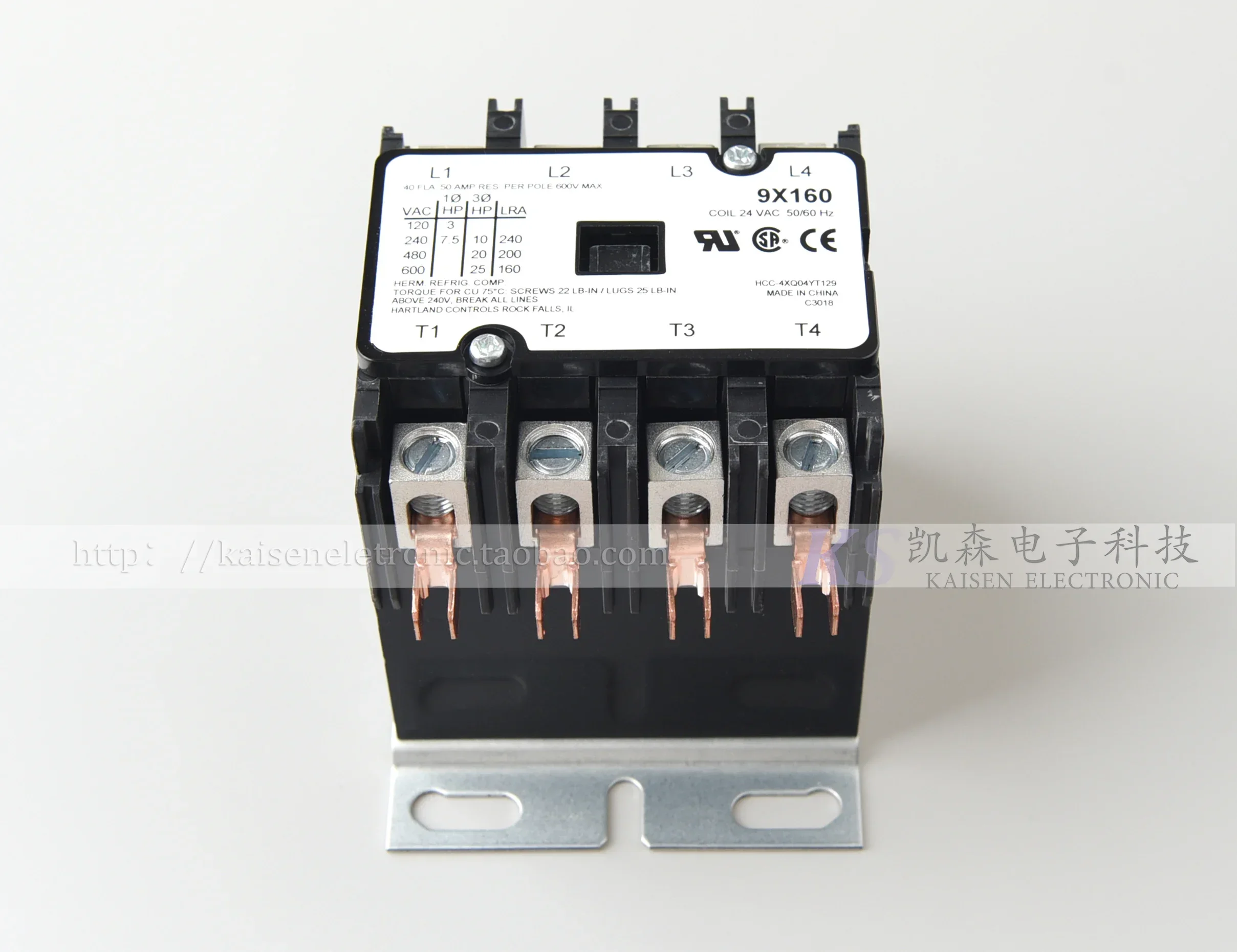 

Contactor de CA para cortador de Plasma, 9x160 HCC-4XQ04YT129, 24V, 40a