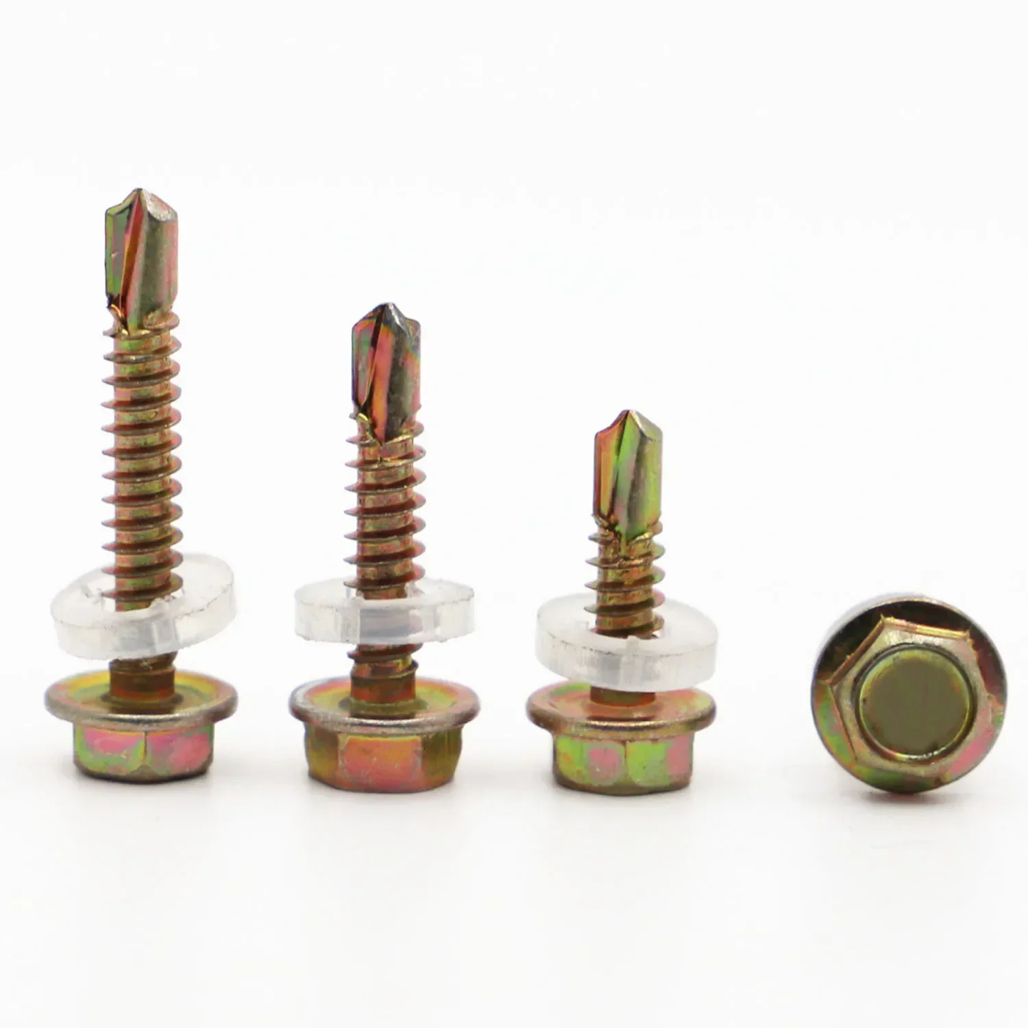 M5 Color Zinc External Hexagon Drilling Screws Dovetail Screw Padded Blacksmith Self Tapping Screw Length 20 25 30 35 40 45-80mm