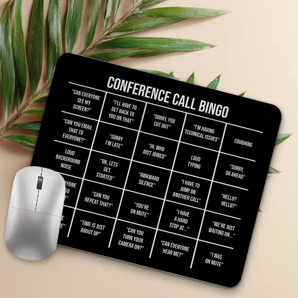 Bingo Funny Mouse Pad Iron Art Desk Mat Core Office Meeting Game Pad Zoom Webex Call Fun Desktop Supplies Decor