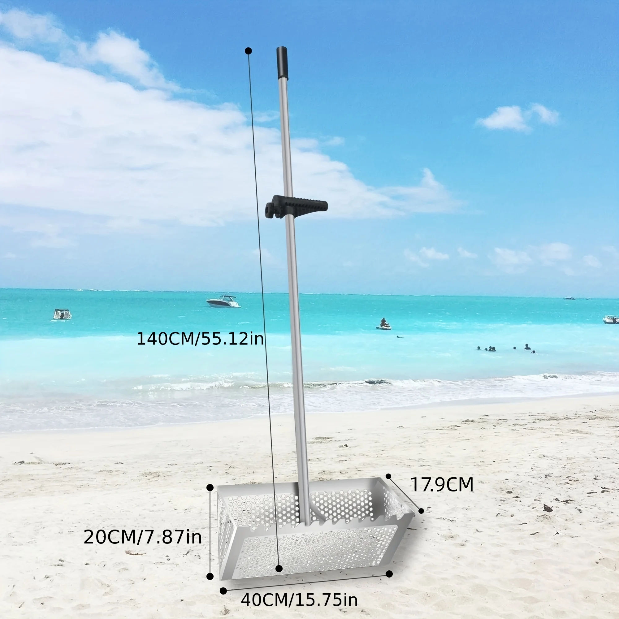 Perfect Beach Treasure Hunting Tool Stainless Steel Shark Tooth Sifter Collapsible Anti Rust Metal Spade For Efficient Digging