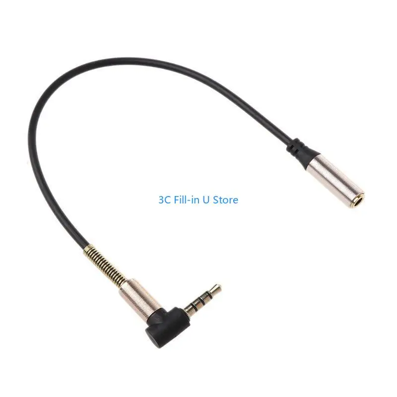 G8TA 24cm 90 Degree Single Elbow 3.5mm Extension Cable For PC Speaker Headsets