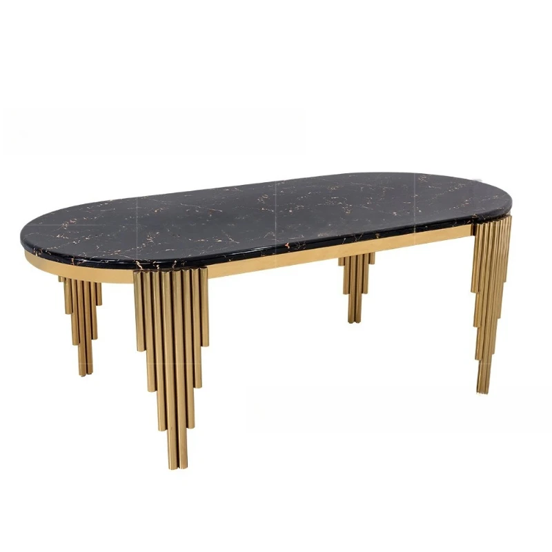 

Light luxury hotel restaurant table and chair home oval dining table chair