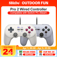 8BitDo Pro 2 Wired Gamepad for Nintendo Switch PC Gamepad RetroPie Raspberry Pi Ultimate Software Adjustable Hair Triggers