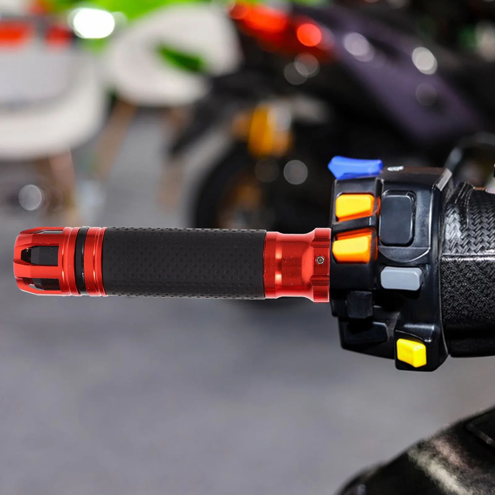 

2pcs /Set Accelerated Handle Rubber Sleeve For Motorcycle Handlebar Metal Grips Aluminum Alloy Durable Cnc Process Elegant Left