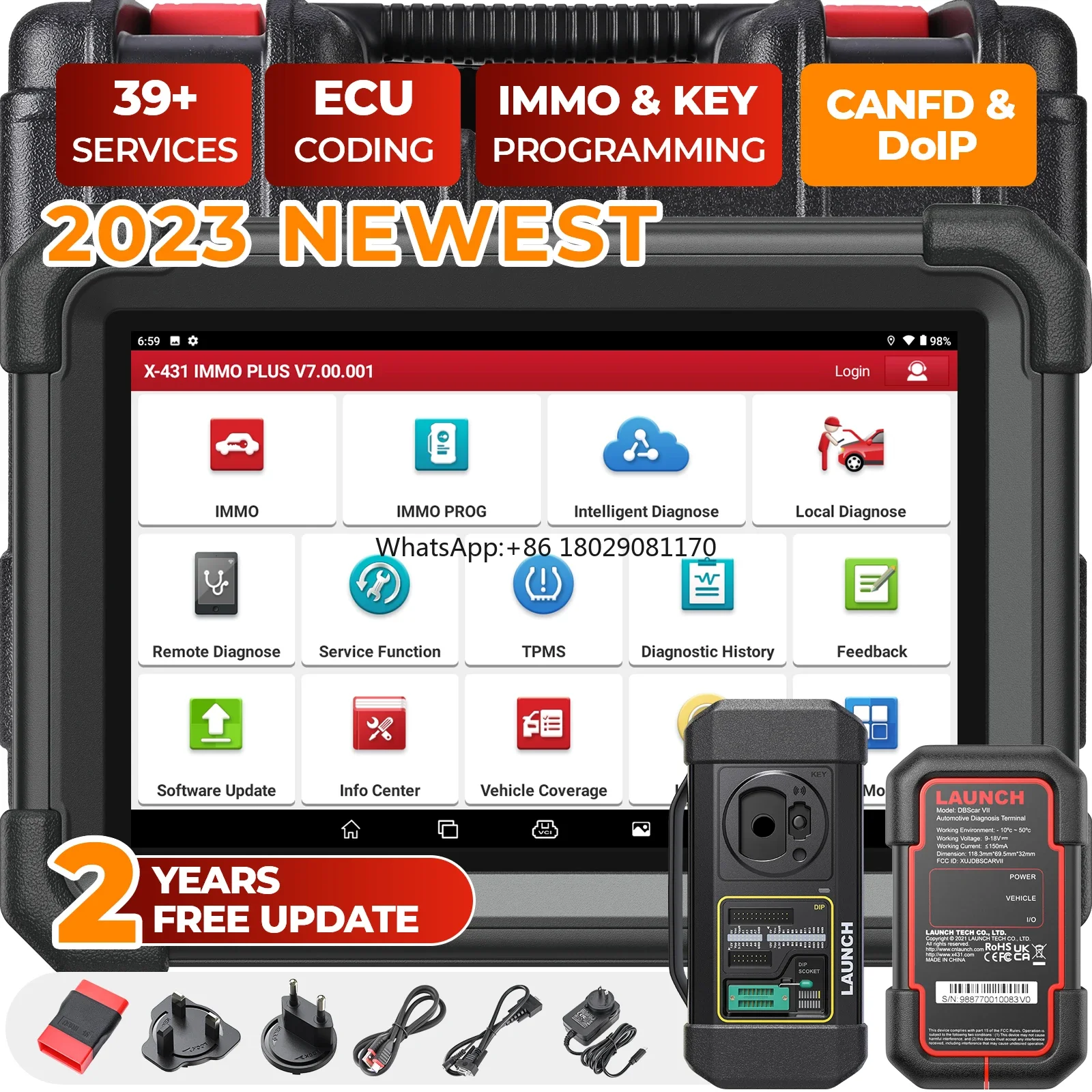 X431 IMMO Plus Elite Complete Key Programming Tool With 2 Years Update All Systems Bi-Directional Control Diagnostic Tool