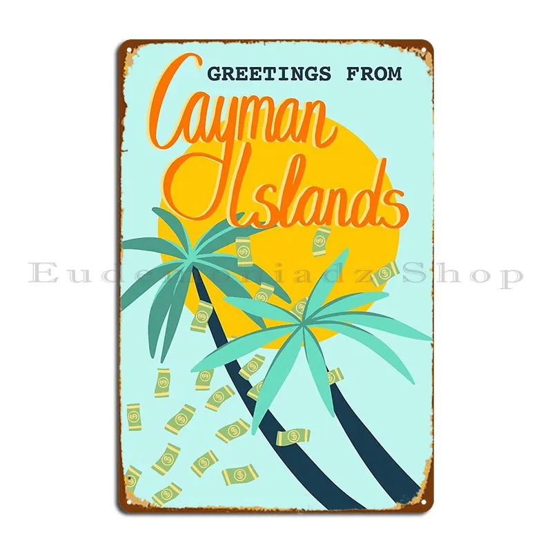 Cayman Islands Postcard Metal Sign Vintage Wall Mural Pub Design Pub Personalized Tin Sign Poster