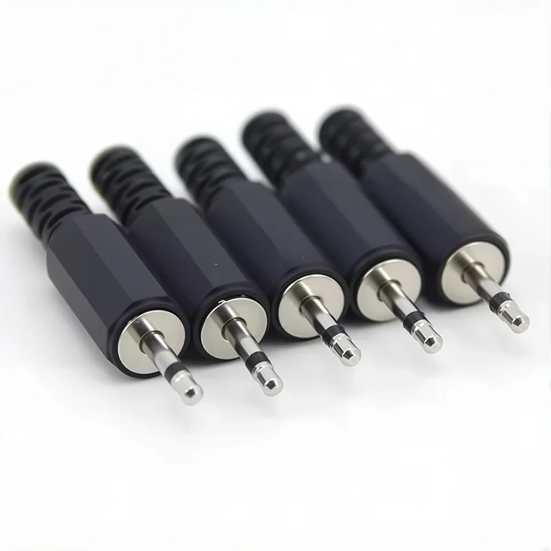 2.5mm TS Mono to TRS Stereo Audio Jack Plug, 2-Conductor 3-Conductor 46mm Length Solder Connector for Microphone, Speaker