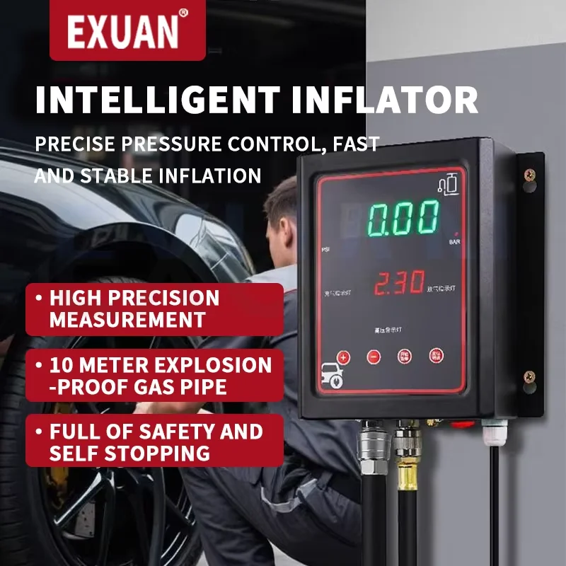 Tire Inflator Wall Mounted Intelligen Fully Automatic Precision Inflator Wall Mounted LED Large Screen Digital inflation machine