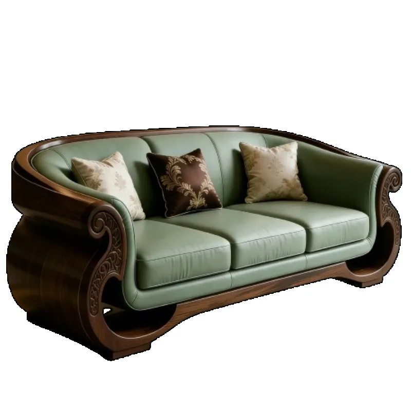 & Grey Relax New Chinese Style Solid Wood Living Room Sofas Modern Elegant Luxury Sofa Living Room High-end Double Home Furnitur