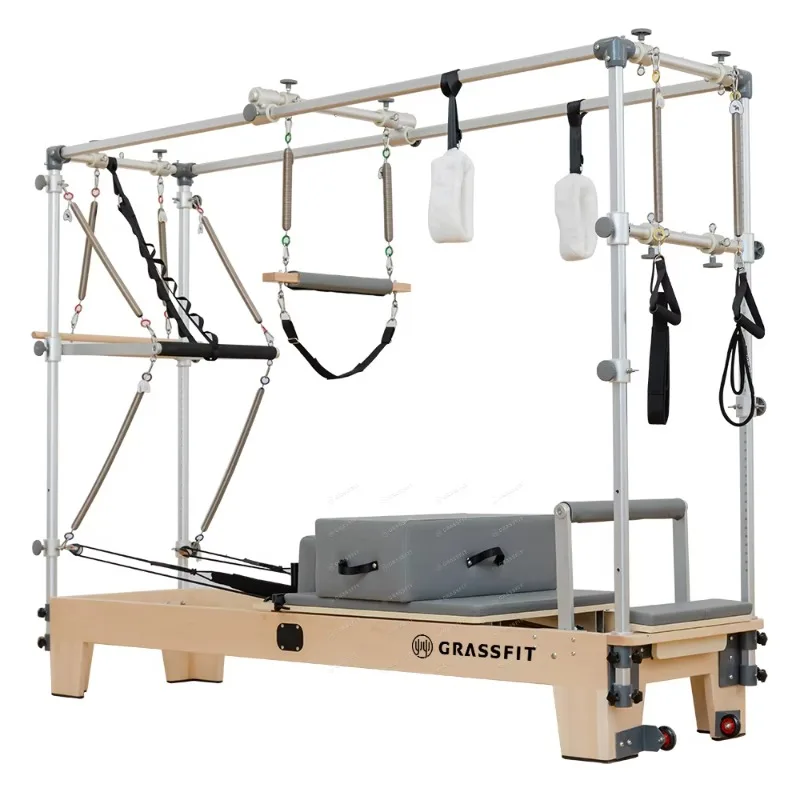 

Multi-Functional Pilates Reformer, Full Trapezoid Design w/ Aluminum Frame for Home & Studio