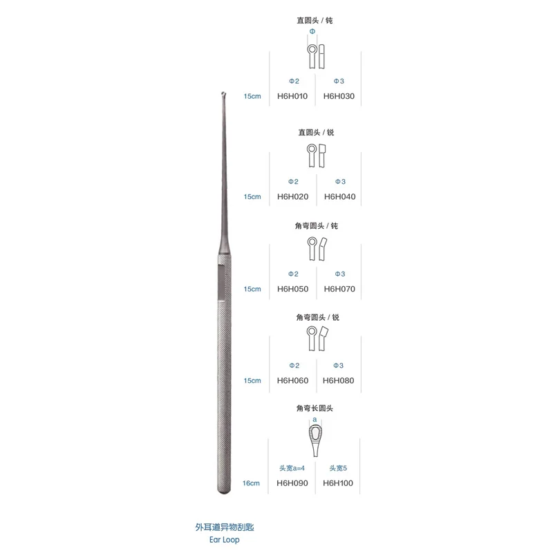 Admiralty medical external auditory canal foreign body curette otolaryngology surgery instrument otology foreign body earwax hol